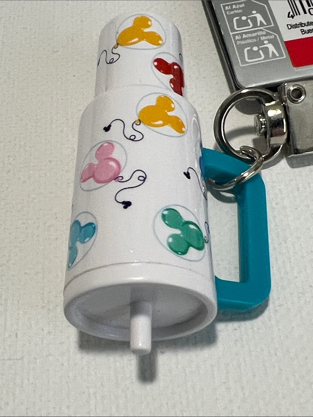 NWT Disney Mickey Balloons Tumbler Keychain Bag Charm - Picture 6 of 7